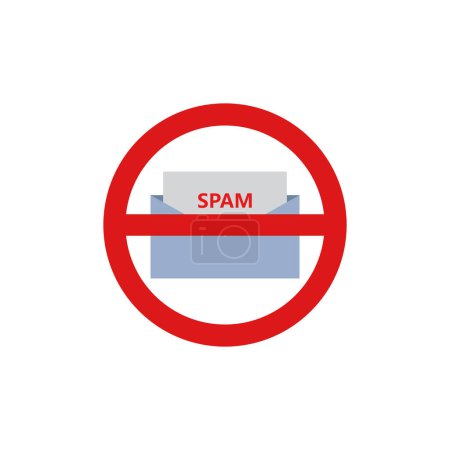 Illustration for No spam icon. vector illustration - Royalty Free Image