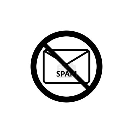 Téléchargez les illustrations : Pas d'icône spam. illustration vectorielle - en licence libre de droit
