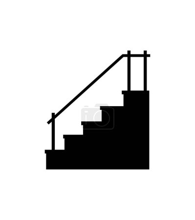 Illustration for Stairs vector icon. flat vector illustration isolated on white background. - Royalty Free Image