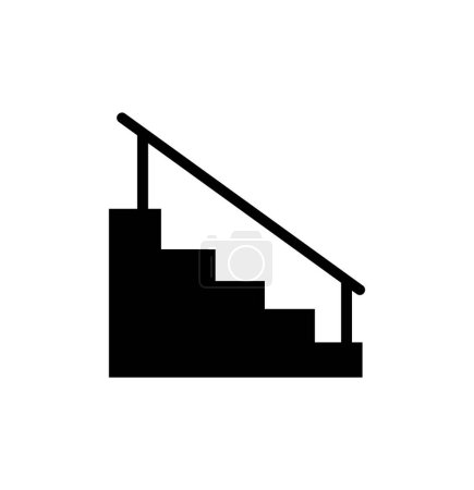 Téléchargez les illustrations : Escalier icône vectorielle. illustration vectorielle plate isolée sur fond blanc. - en licence libre de droit