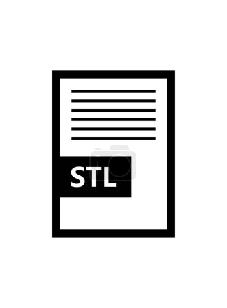 Téléchargez les illustrations : Icône de fichier STL illustré sur un fond blanc - en licence libre de droit