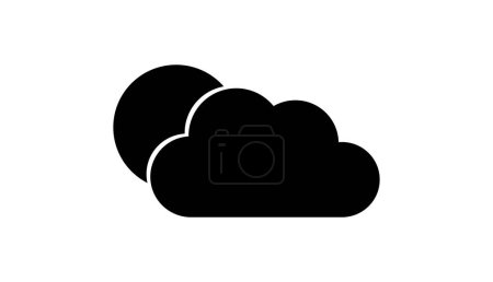 Ilustración de Sol y nube vector glifo icono plano - Imagen libre de derechos