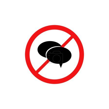 Téléchargez les illustrations : Icône d'interdiction de parler, illustration vectorielle - en licence libre de droit