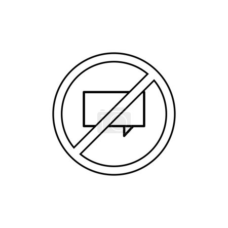 Ilustración de Icono de prohibición de conversación, ilustración vectorial - Imagen libre de derechos
