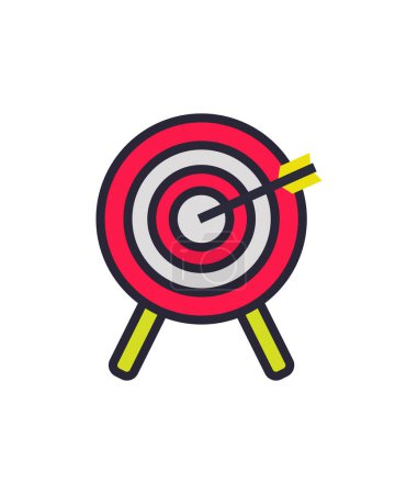 Illustration for Target icon illustrated on a white background - Royalty Free Image