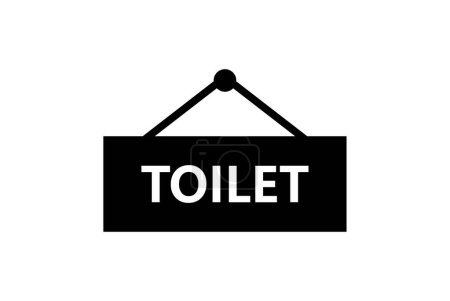 Téléchargez les illustrations : Icône de signe de toilette illustrée sur un fond blanc - en licence libre de droit