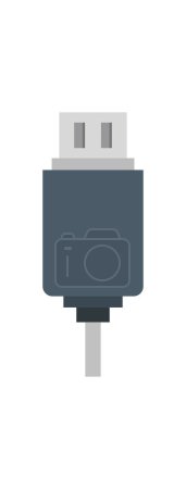 Illustration for Usb cable icon isolated on white background for plug. - Royalty Free Image