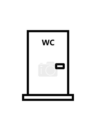 Téléchargez les illustrations : Illustration vectorielle de la porte wc sur fond blanc - en licence libre de droit