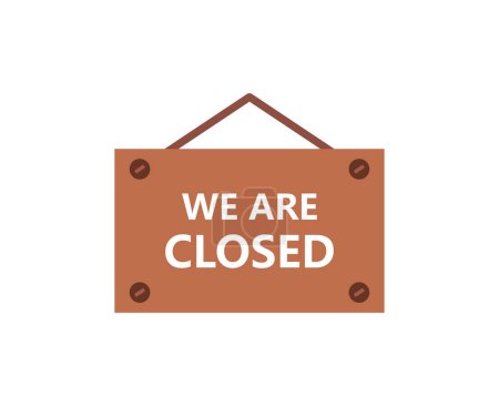 Illustration for We are closed sign icon illustrated on a white background - Royalty Free Image