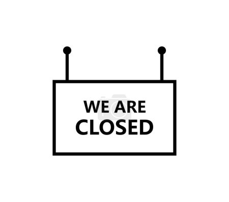 Illustration for We are closed sign icon illustrated on a white background - Royalty Free Image