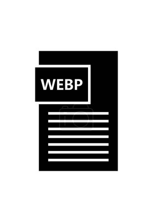 Téléchargez les illustrations : Icône de fichier webp illustré sur un fond blanc - en licence libre de droit