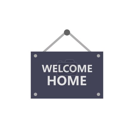 Illustration for Welcome home icon illustrated on a white background - Royalty Free Image