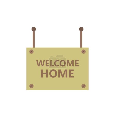 Illustration for Welcome home icon illustrated on a white background - Royalty Free Image
