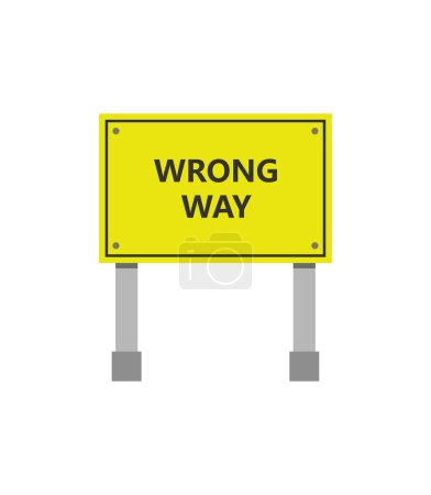 Illustration for Wrong way road sign icon illustrated on a white background - Royalty Free Image
