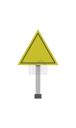 Ilustración de Icono de la señal de tráfico amarillo ilustrado sobre un fondo blanco - Imagen libre de derechos