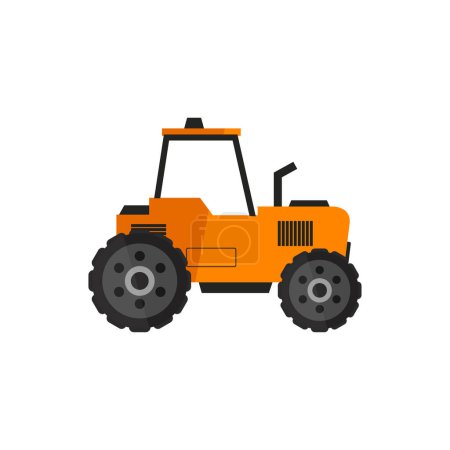 Téléchargez les illustrations : Icône tracteur. dessin plat de l'illustration vectorielle. - en licence libre de droit