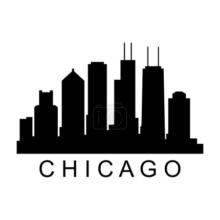Ilustración de Chicago paisaje urbano vector ilustración - Imagen libre de derechos