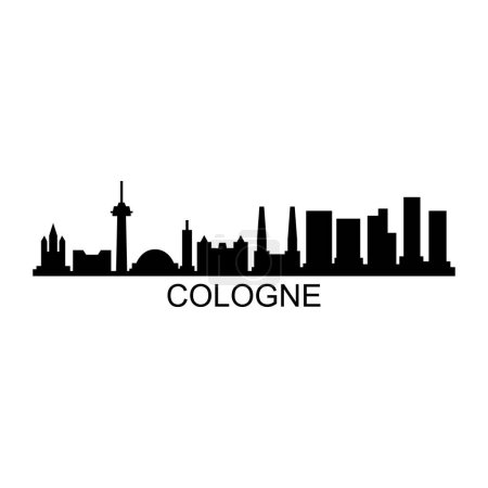 Téléchargez les illustrations : Cologne illustration vectorielle de paysage urbain - en licence libre de droit