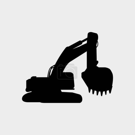 Illustration for Excavator icon on white background - Royalty Free Image