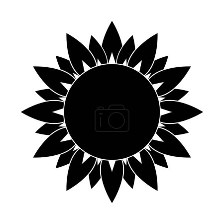 Téléchargez les illustrations : Silhouette noire de fleur sur fond blanc, vecteur - en licence libre de droit