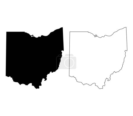 Illustration for Map of ohio, simple design - Royalty Free Image