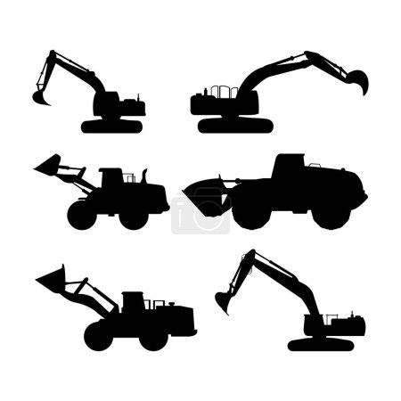 Ilustración de Conjunto de iconos de maquinaria de construcción, ilustración de vectores - Imagen libre de derechos