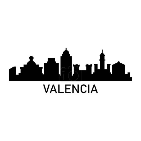 Téléchargez les illustrations : Valencia illustration vectorielle de paysage urbain - en licence libre de droit