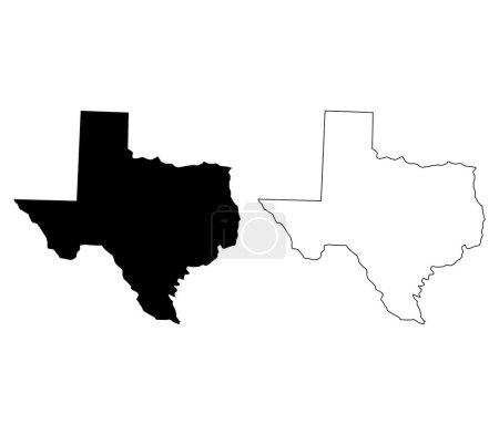 Téléchargez les illustrations : Carte de texas, design simple - en licence libre de droit