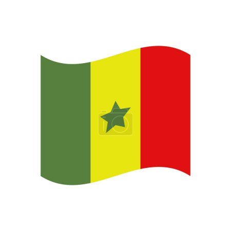 Téléchargez les illustrations : Modèle de conception d'icône vectorielle drapeau senegal - en licence libre de droit
