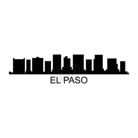 Illustration for El paso cityscape vector illustration - Royalty Free Image