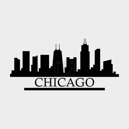 Illustration for Chicago cityscape vector illustration - Royalty Free Image