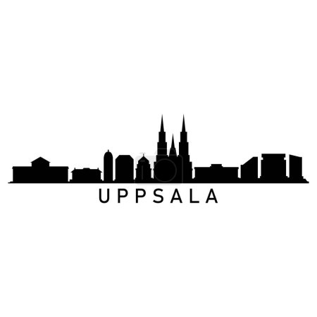 Téléchargez les illustrations : Uppsala illustration vectorielle de paysage urbain - en licence libre de droit