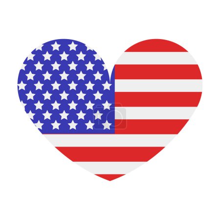 Téléchargez les illustrations : Coeur avec les États-Unis d'Amérique drapeau - en licence libre de droit