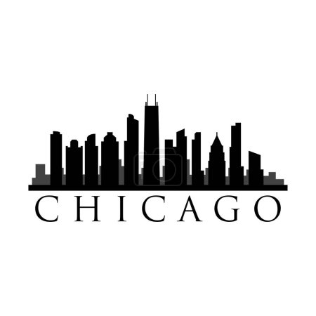 Ilustración de Chicago paisaje urbano vector ilustración - Imagen libre de derechos