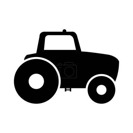 Illustration for Vector black icon of a tractor - Royalty Free Image