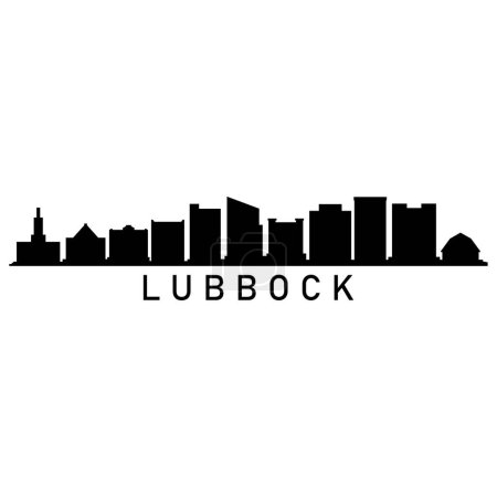 Téléchargez les illustrations : Lubbock illustration vectorielle de paysage urbain - en licence libre de droit