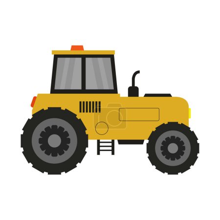 Téléchargez les illustrations : Icône du tracteur en style dessin animé isolé sur fond blanc. illustration vectorielle de symbole de transport. - en licence libre de droit