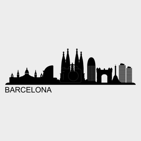 Téléchargez les illustrations : Illustration vectorielle du paysage urbain de Barcelone - en licence libre de droit