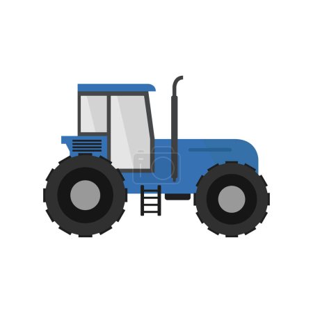 Téléchargez les illustrations : Icône tracteur agricole. contour ferme tracteur vecteur icône couleur plat isolé sur fond blanc - en licence libre de droit