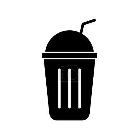 Téléchargez les illustrations : Icône milkshake en illustration vectorielle de conception simple - en licence libre de droit