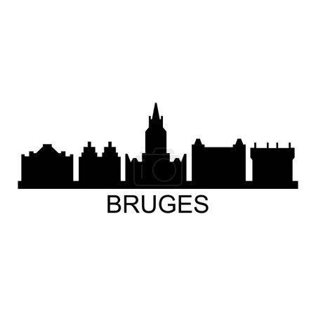 Illustration for Bruges cityscape vector illustration - Royalty Free Image