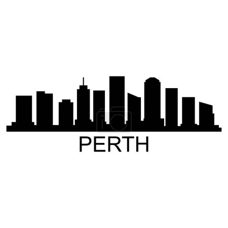 Illustration for Perth cityscape vector illustration - Royalty Free Image