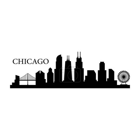 Téléchargez les illustrations : Illustration vectorielle du paysage urbain de Chicago - en licence libre de droit