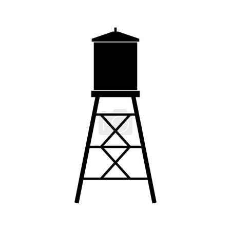 Ilustración de Silueta de la torre de agua, vector - Imagen libre de derechos