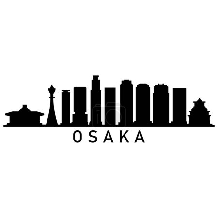 Illustration for Osaka cityscape vector illustration - Royalty Free Image