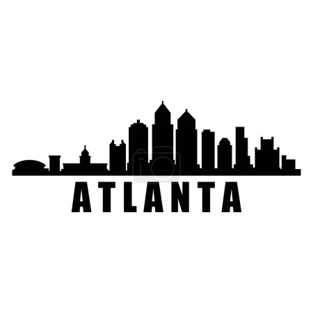 Téléchargez les illustrations : Atlanta illustration vectorielle de paysage urbain - en licence libre de droit