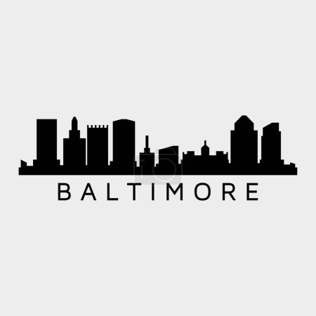 Illustration for Baltimore cityscape vector illustration - Royalty Free Image