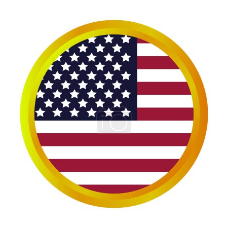 Téléchargez les illustrations : Etats-Unis drapeau, illustration vectorielle, plat et couleur - en licence libre de droit