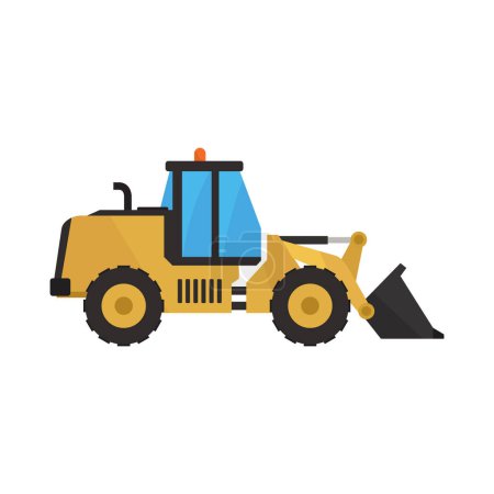Téléchargez les illustrations : Icône vectorielle tracteur. icône vectorielle dessin animé isolé sur fond blanc tracteur. - en licence libre de droit