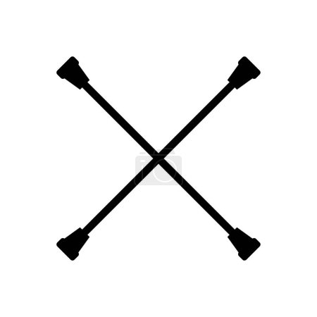 Ilustración de Cruzado Baton Twirling icono, estilo plano - Imagen libre de derechos